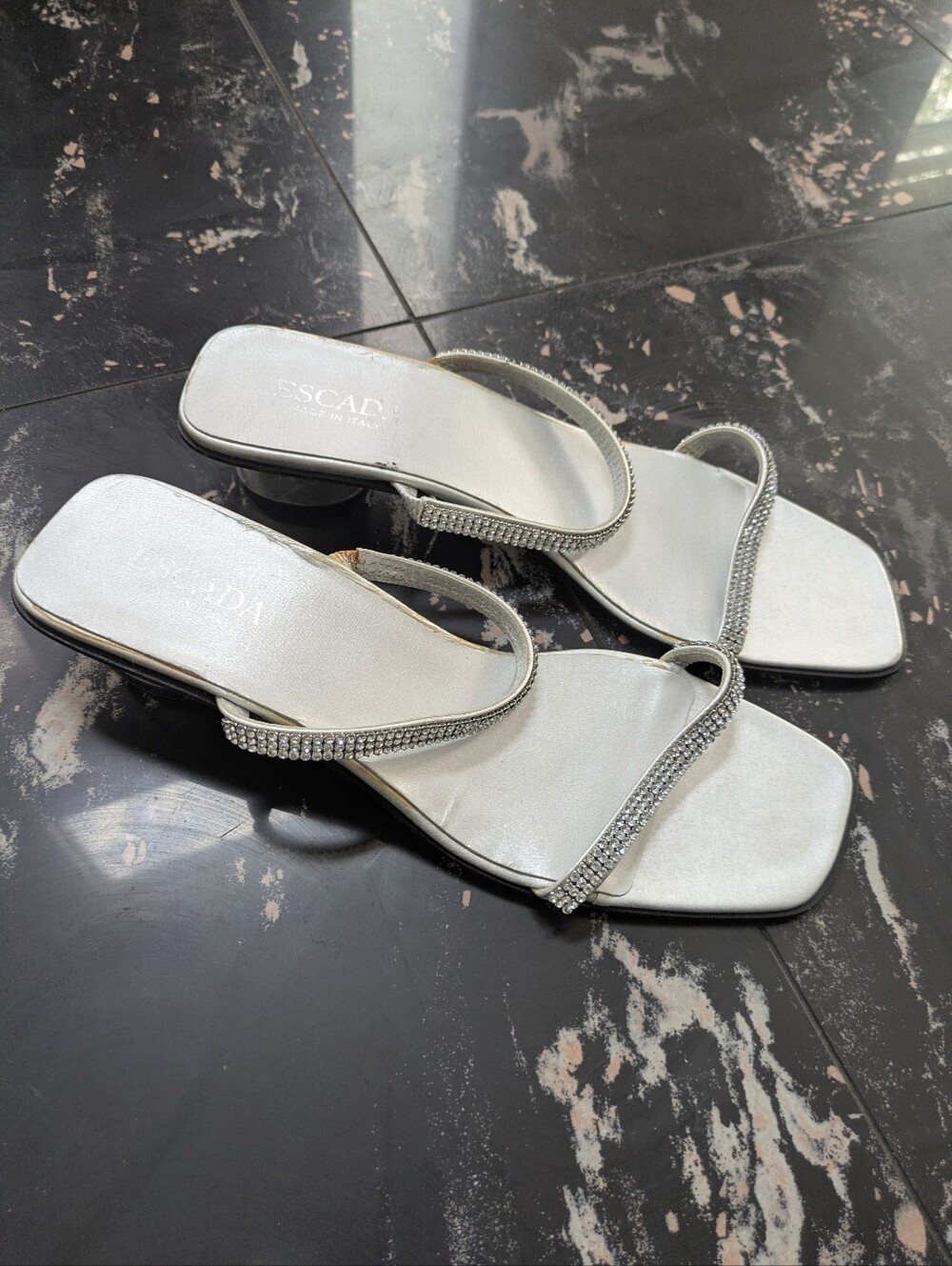 Vintage Escada Rhinestone Sandal Heels Size 10